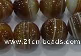 CAG9197 15.5 inches 14mm round line agate gemstone beads