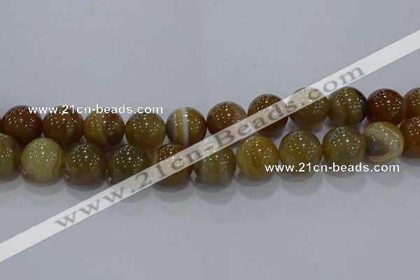 CAG9198 15.5 inches 16mm round line agate gemstone beads