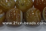 CAG9199 15.5 inches 18mm round line agate gemstone beads