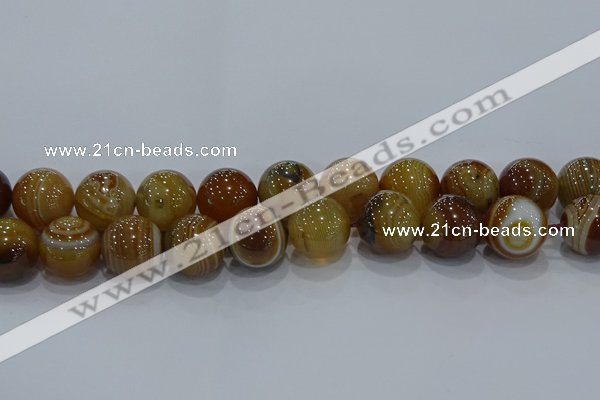 CAG9199 15.5 inches 18mm round line agate gemstone beads