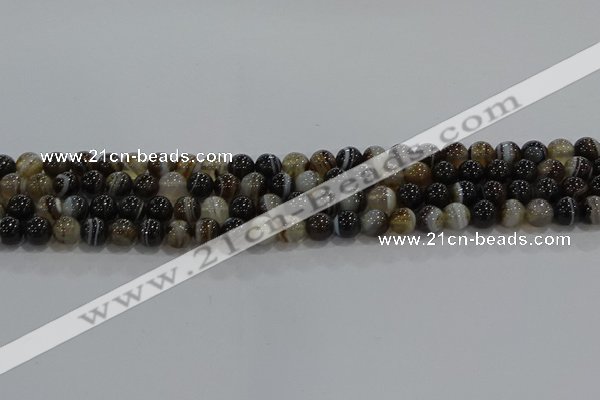 CAG9202 15.5 inches 6mm round line agate gemstone beads