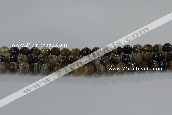 CAG9203 15.5 inches 8mm round line agate gemstone beads