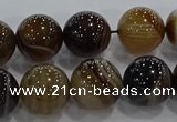 CAG9205 15.5 inches 12mm round line agate gemstone beads