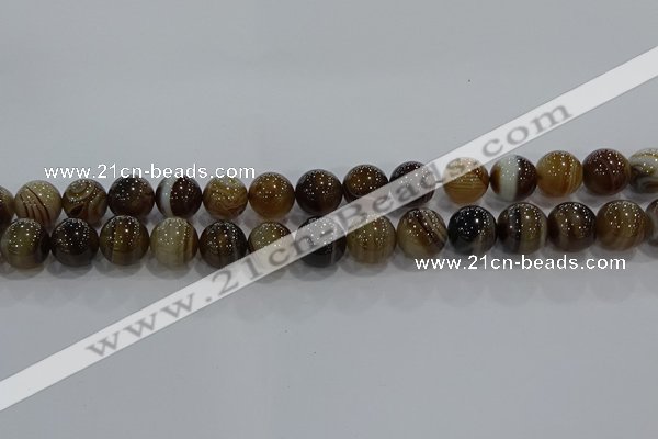 CAG9205 15.5 inches 12mm round line agate gemstone beads