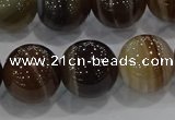 CAG9206 15.5 inches 14mm round line agate gemstone beads