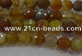 CAG9212 15.5 inches 6mm faceted round line agate gemstone beads