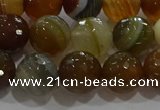 CAG9214 15.5 inches 10mm faceted round line agate gemstone beads