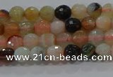 CAG9220 15.5 inches 4mm faceted round line agate beads wholesale