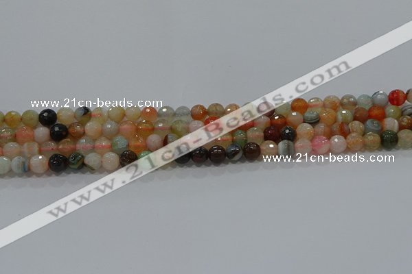 CAG9221 15.5 inches 6mm faceted round line agate beads wholesale