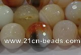 CAG9225 15.5 inches 14mm faceted round line agate beads wholesale