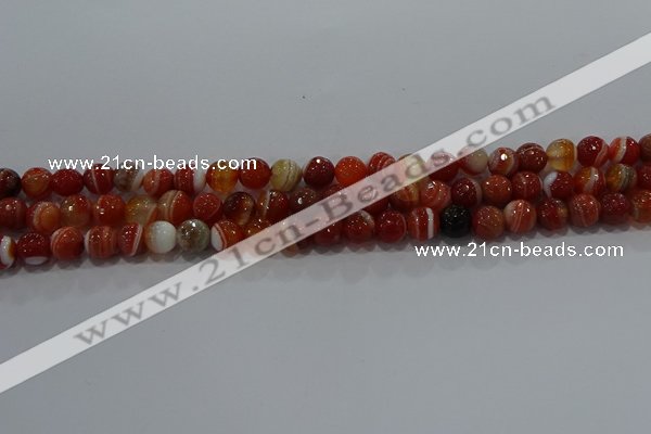 CAG9230 15.5 inches 6mm faceted round line agate beads wholesale