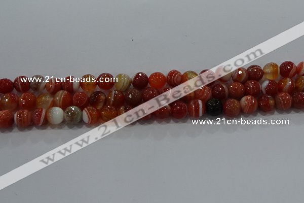 CAG9231 15.5 inches 8mm faceted round line agate beads wholesale