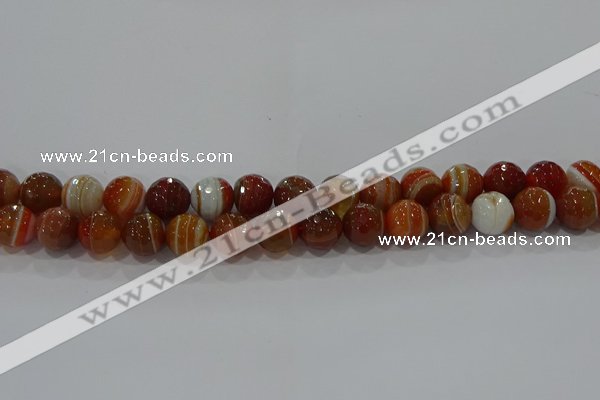 CAG9232 15.5 inches 10mm faceted round line agate beads wholesale