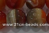 CAG9236 15.5 inches 18mm faceted round line agate beads wholesale