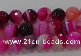 CAG9240 15.5 inches 6mm faceted round line agate beads wholesale