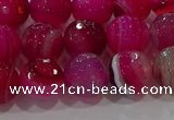 CAG9242 15.5 inches 10mm faceted round line agate beads wholesale