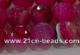 CAG9243 15.5 inches 12mm faceted round line agate beads wholesale