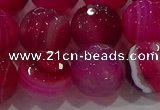 CAG9244 15.5 inches 14mm faceted round line agate beads wholesale