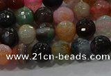 CAG9251 15.5 inches 10mm faceted round line agate beads wholesale