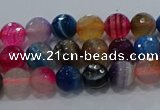 CAG9255 15.5 inches 4mm faceted round line agate beads wholesale