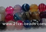 CAG9256 15.5 inches 6mm faceted round line agate beads wholesale