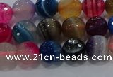 CAG9257 15.5 inches 8mm faceted round line agate beads wholesale