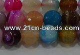 CAG9258 15.5 inches 10mm faceted round line agate beads wholesale