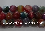 CAG9263 15.5 inches 6mm faceted round line agate beads wholesale