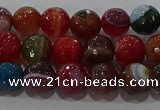 CAG9264 15.5 inches 8mm faceted round line agate beads wholesale