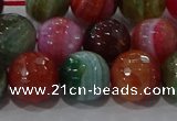 CAG9266 15.5 inches 12mm faceted round line agate beads wholesale