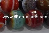 CAG9269 15.5 inches 18mm faceted round line agate beads wholesale