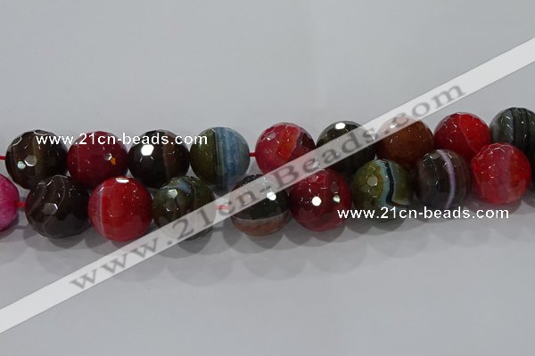 CAG9270 15.5 inches 20mm faceted round line agate beads wholesale