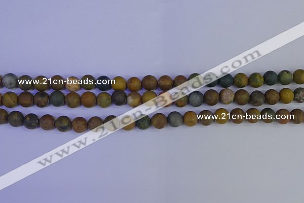 CAG9281 15.5 inches 6mm round matte ocean jasper beads wholesale