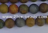 CAG9282 15.5 inches 8mm round matte ocean jasper beads wholesale