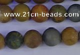 CAG9283 15.5 inches 10mm round matte ocean jasper beads wholesale