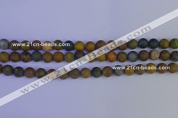 CAG9283 15.5 inches 10mm round matte ocean jasper beads wholesale