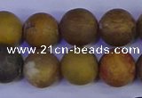 CAG9285 15.5 inches 14mm round matte ocean jasper beads wholesale