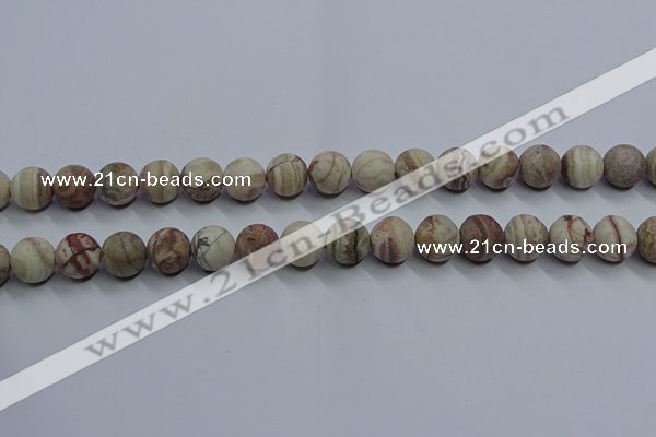 CAG9293 15.5 inches 10mm round matte Mexican crazy lace agate beads