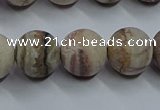 CAG9294 15.5 inches 12mm round matte Mexican crazy lace agate beads