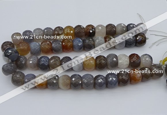 CAG9300 15.5 inches 15*20mm faceted rondelle grey agate beads