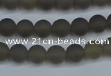 CAG9311 15.5 inches 6mm round matte grey agate beads wholesale