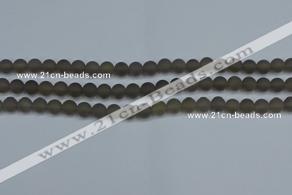 CAG9312 15.5 inches 8mm round matte grey agate beads wholesale