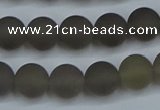 CAG9313 15.5 inches 10mm round matte grey agate beads wholesale