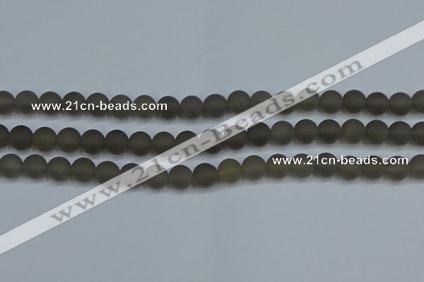 CAG9313 15.5 inches 10mm round matte grey agate beads wholesale