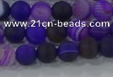 CAG9320 15.5 inches 6mm round matte line agate beads wholesale