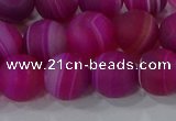 CAG9329 15.5 inches 12mm round matte line agate beads wholesale