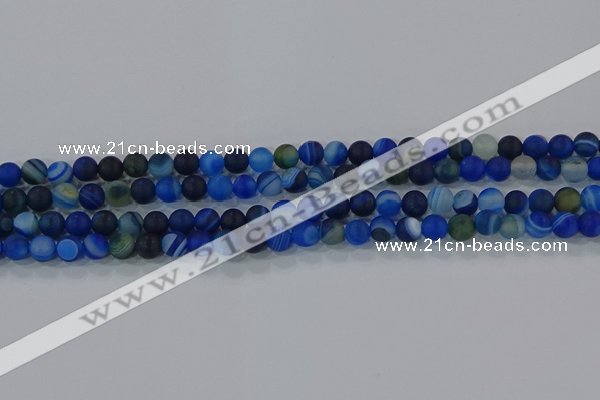 CAG9331 15.5 inches 6mm round matte line agate beads wholesale