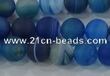 CAG9332 15.5 inches 8mm round matte line agate beads wholesale