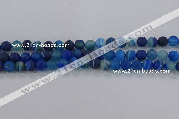 CAG9332 15.5 inches 8mm round matte line agate beads wholesale