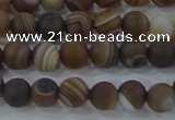 CAG9337 15.5 inches 6mm round matte line agate beads wholesale